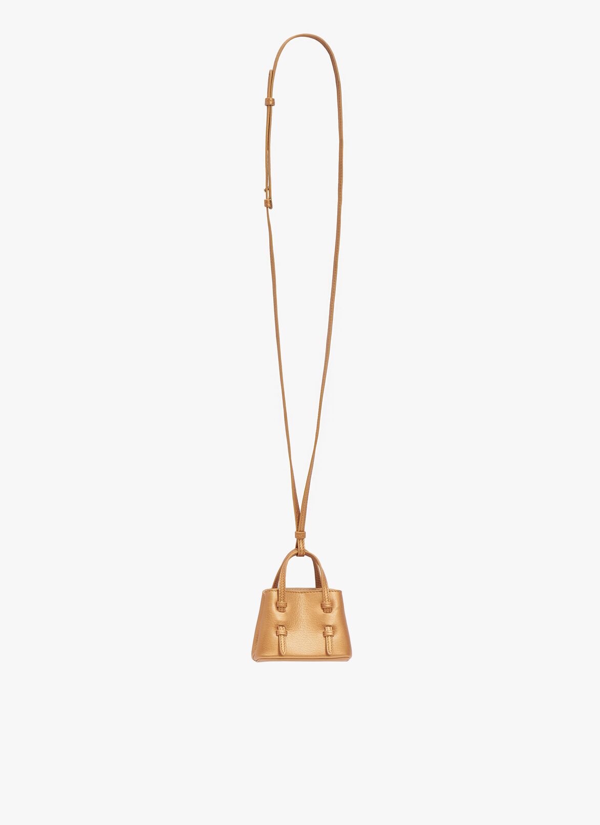 Mini Mina bag in metallic goatskin  ALAÏA BROWN MINI MINA BAG IN METALLIC GOATSKIN